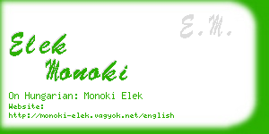 elek monoki business card